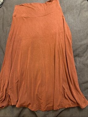 Women's Brown Midi Skirt - Flared Comfort Fit